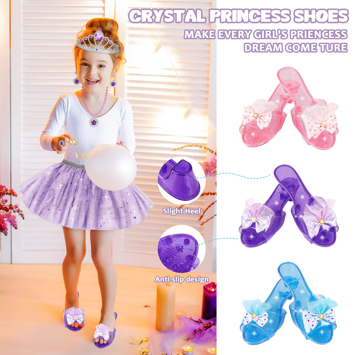 Rcovasc princess tiaras and jewelry set for magical accessorizing moments.