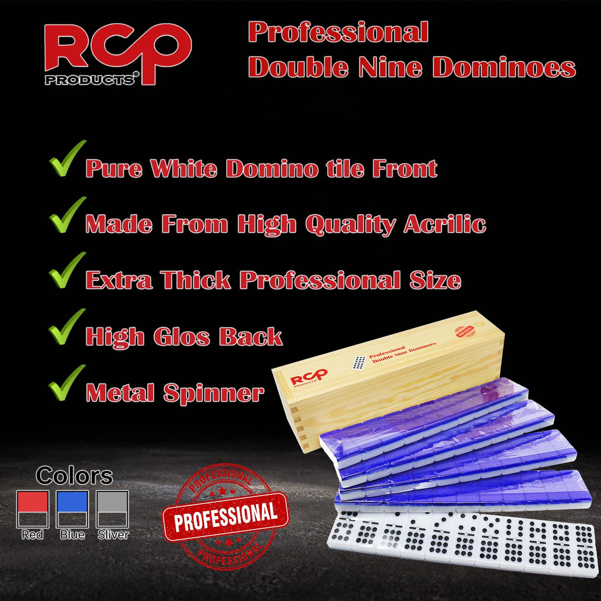 RCP PRODUCTS blue wood case adds stylish, durable transport.