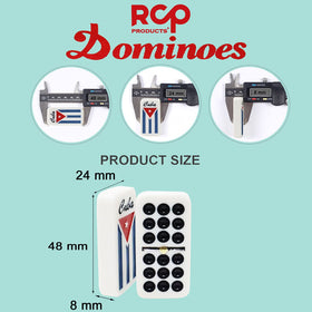 RCP PRODUCTS domino set back with high-gloss finish for clear reading.