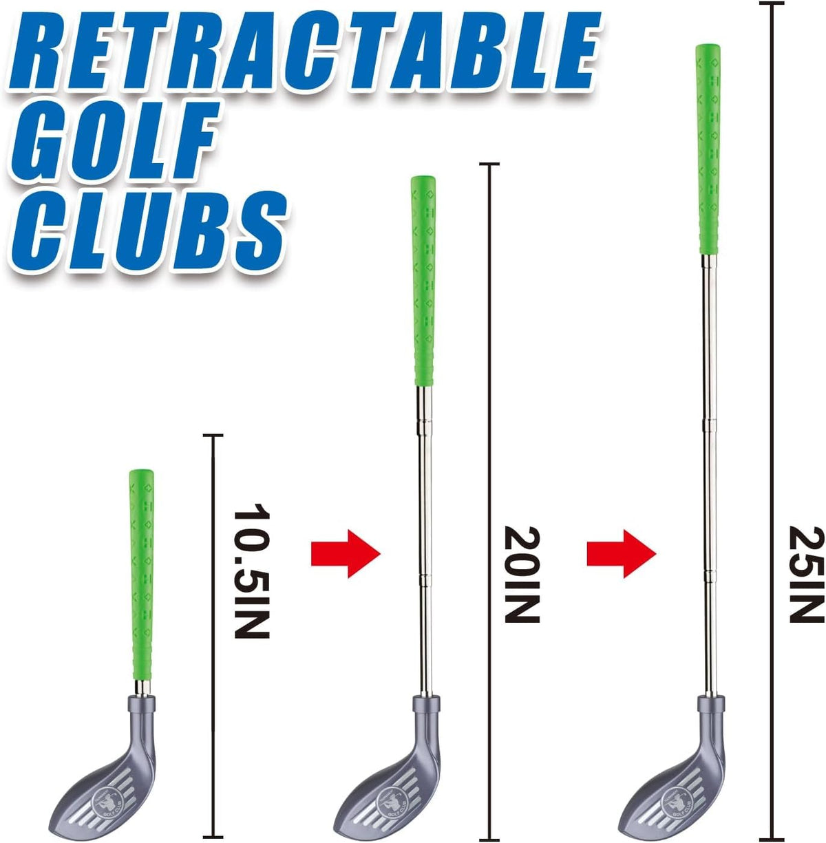 RCROKS adjustable-length golf club fits young players for safe practice
