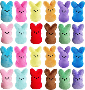 Rdogeia Easter Bunny plush toy in bright colors for kids' Easter baskets.
