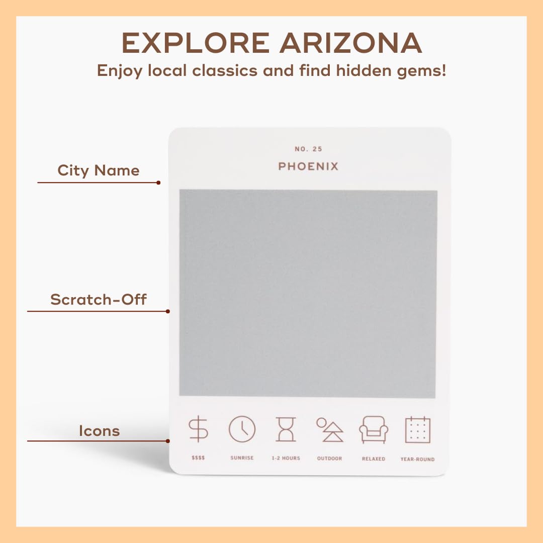 Reach International Outfitters Arizona card back showing activity prompts for weekend trip ideas