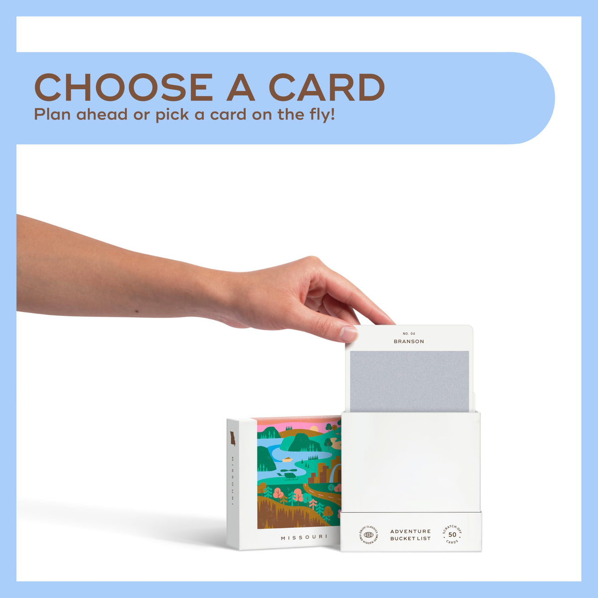 Reach International Outfitters family-friendly activities card for shared Missouri explorations.