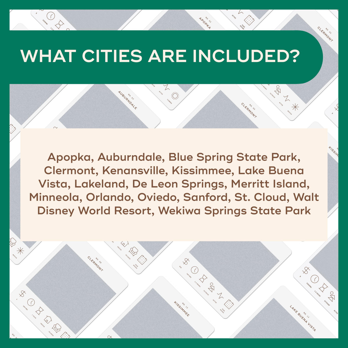 Reach International Outfitters scenic Orlando views card with landscape glimpses