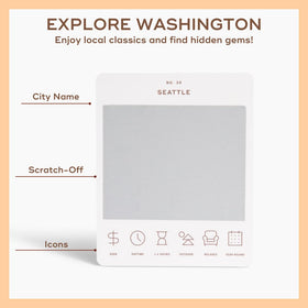 Reach Washington Adventure Scratch-Off Card highlighting top spots for road trips