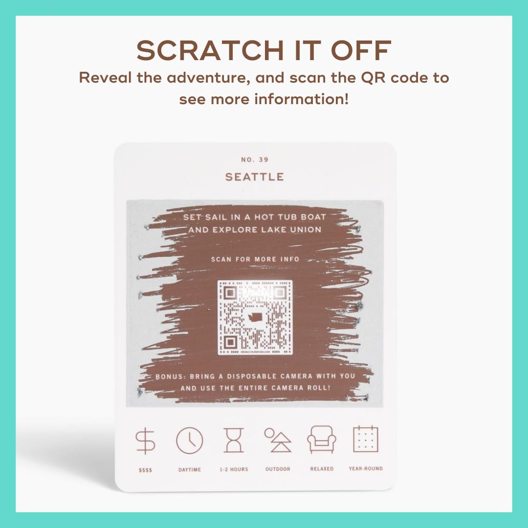 Reach Adventure Scratch-Off Card offering ideas for shared experiences and dates