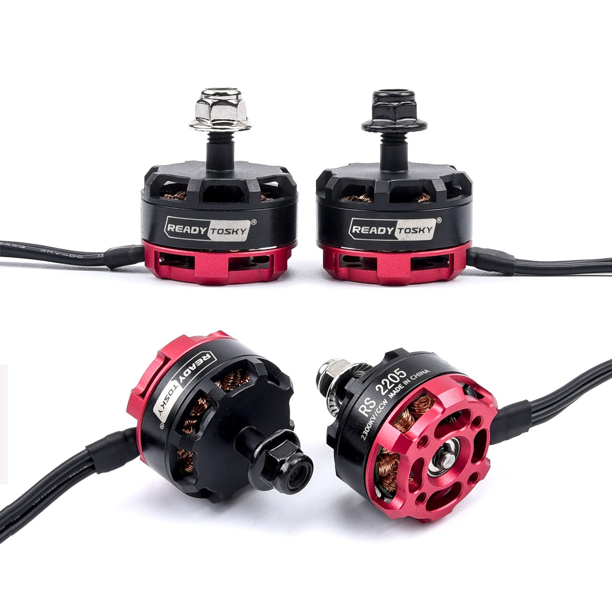 Readytosky RS2205 2300KV motor with soldered banana plugs