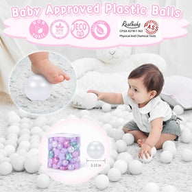 Realhaha round 2.16-inch purple balls in a play area with kids