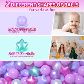 Realhaha star 2.55-inch purple balls with durable sealing for lasting play