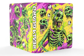 Realm Guard Melting Skulls binder interior reveals 480-card capacity for organized play decks.