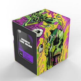 Realm Guard Melting Skulls deck box front view with premium faux leather.