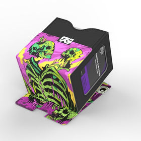 Realm Guard Melting Skulls magnetic card holder secures sleeved cards.