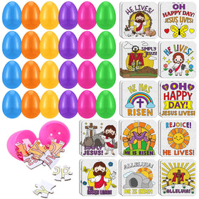 Realspring 24 Easter puzzles with eggs for classroom fun and family activity