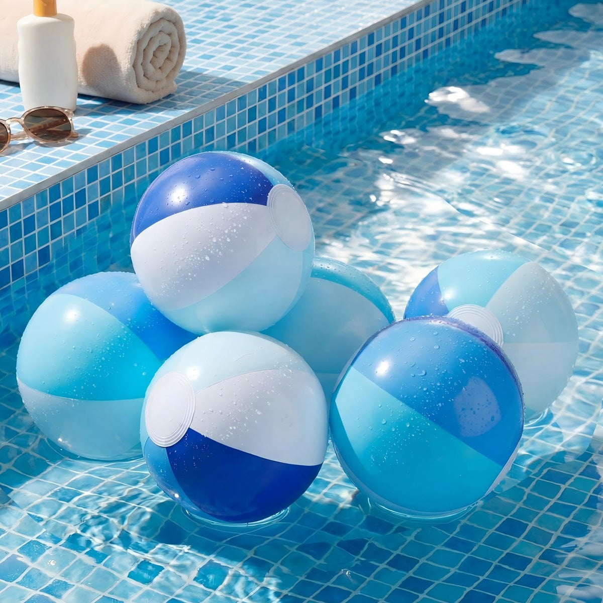RealSpring blue stripe beach ball 18inch enhances backyard gatherings and water games