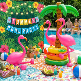 Realspring pink flamingo pool toy adds playful summer mood