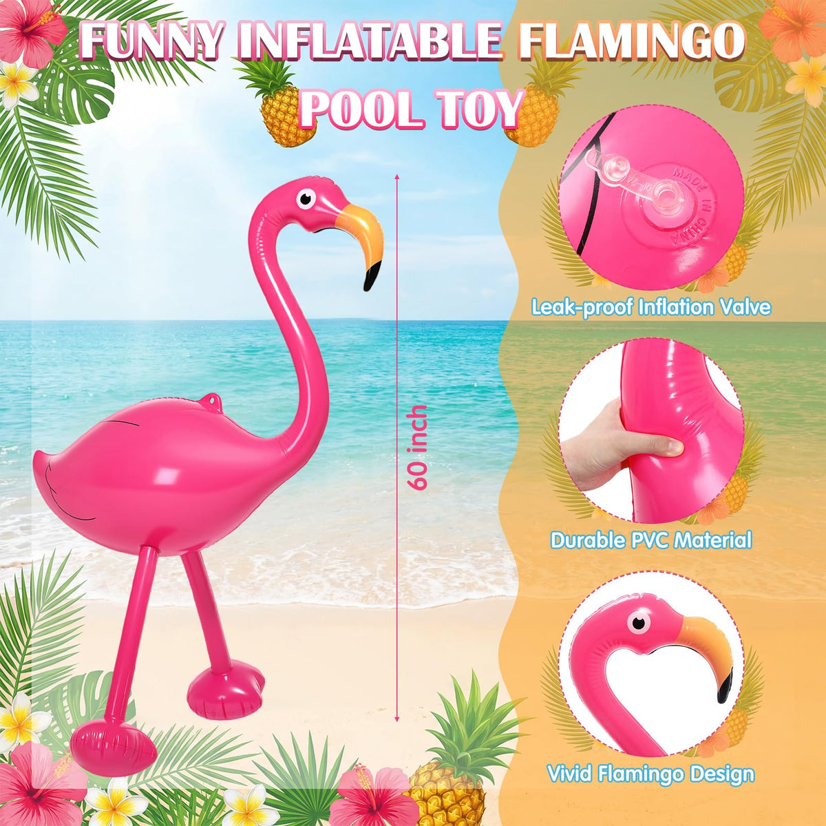 RealSpring inflatable flamingo used as photo prop for outdoor events