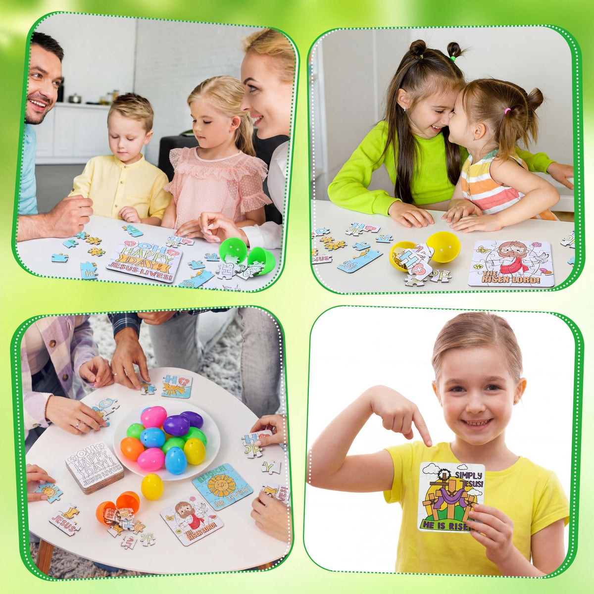 Realspring Jesus puzzles featuring He Is Risen design
