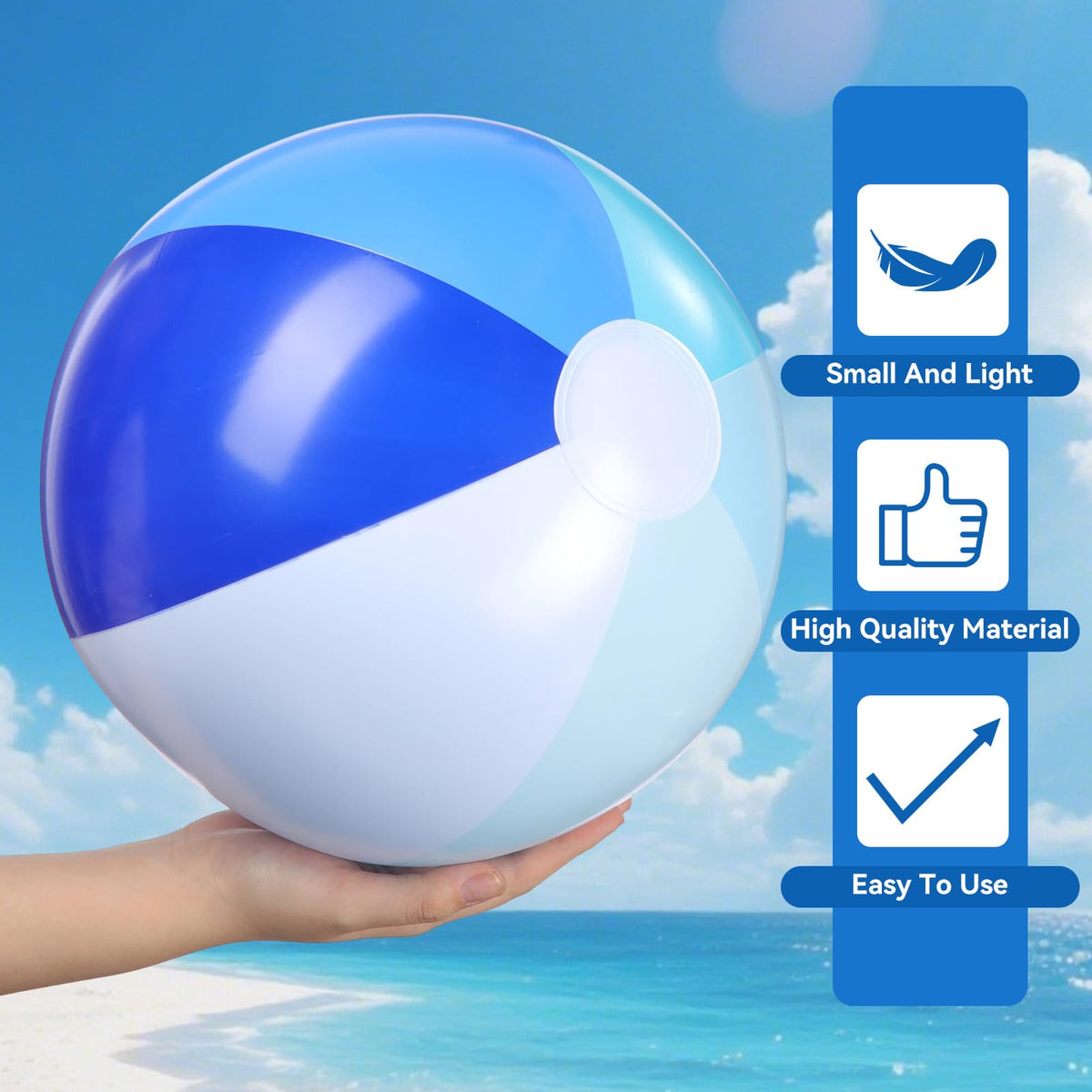 RealSpring pool toy blue stripe beach ball 18inch ideal for kids and adults