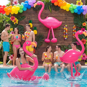 RealSpring vibrant pink flamingo decor for Hawaiian-themed celebrations
