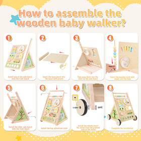 RECEKA baby walker with mirror and beads boosts exploration and coordination