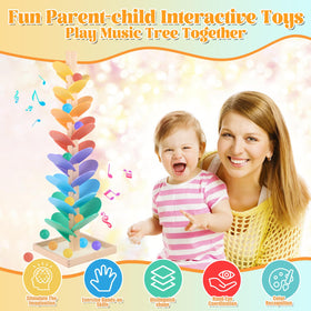 RECEKA Marble Run multicolor leaves and balls support color sorting skills