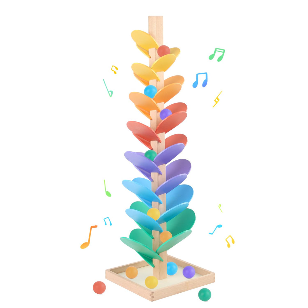 RECEKA Marble Run top leaves close-up shows colorful pieces boosting concentration