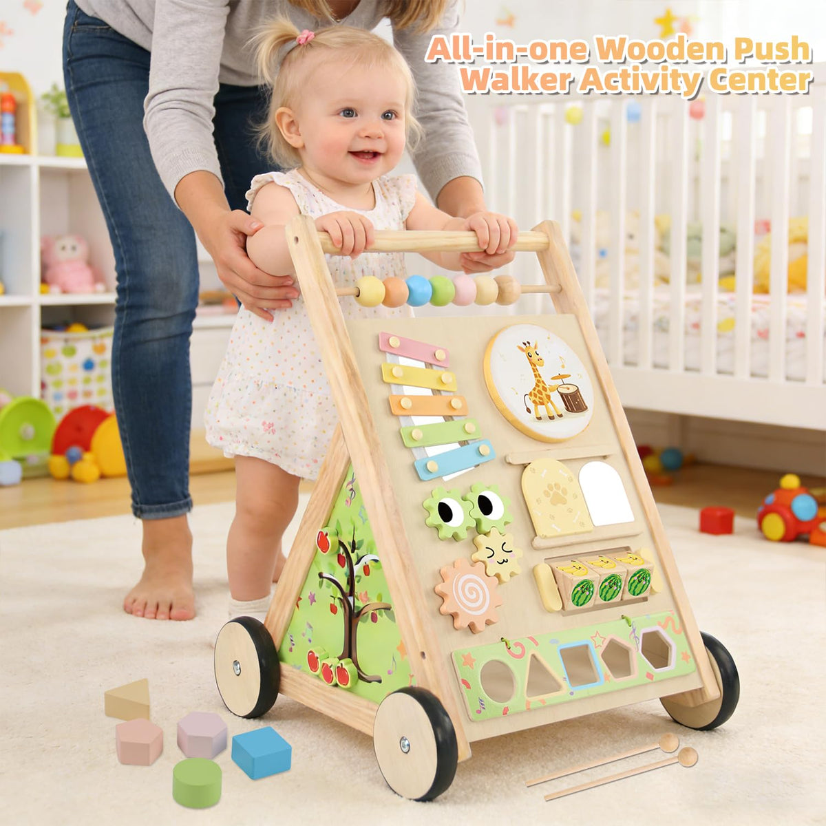 RECEKA sturdy natural wood walker designed for durability and safe use