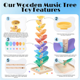 Receka wooden marble run yellow tray top highlights easy marble entry