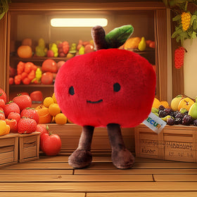 RECUR eight-inch apple plush invites imaginative play and comforting routines.
