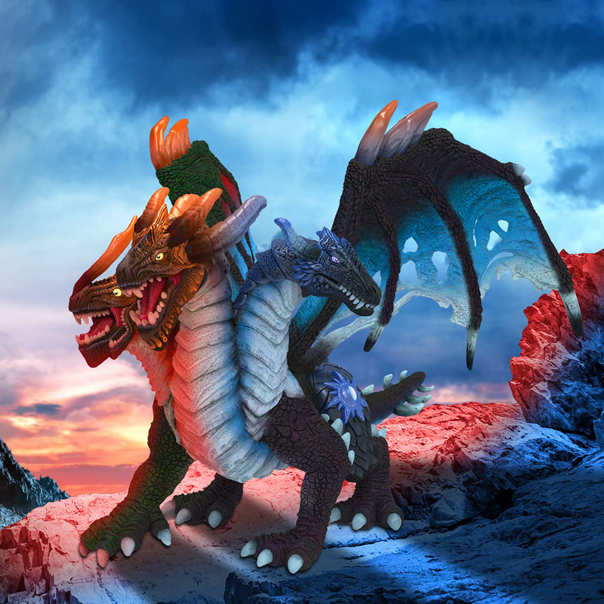 RECUR Devil Dragon figurine perched pose emphasizes dynamic wings for shelf décor