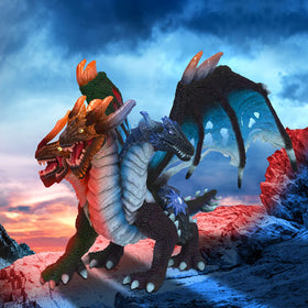 RECUR Devil Dragon figurine perched pose emphasizes dynamic wings for shelf décor