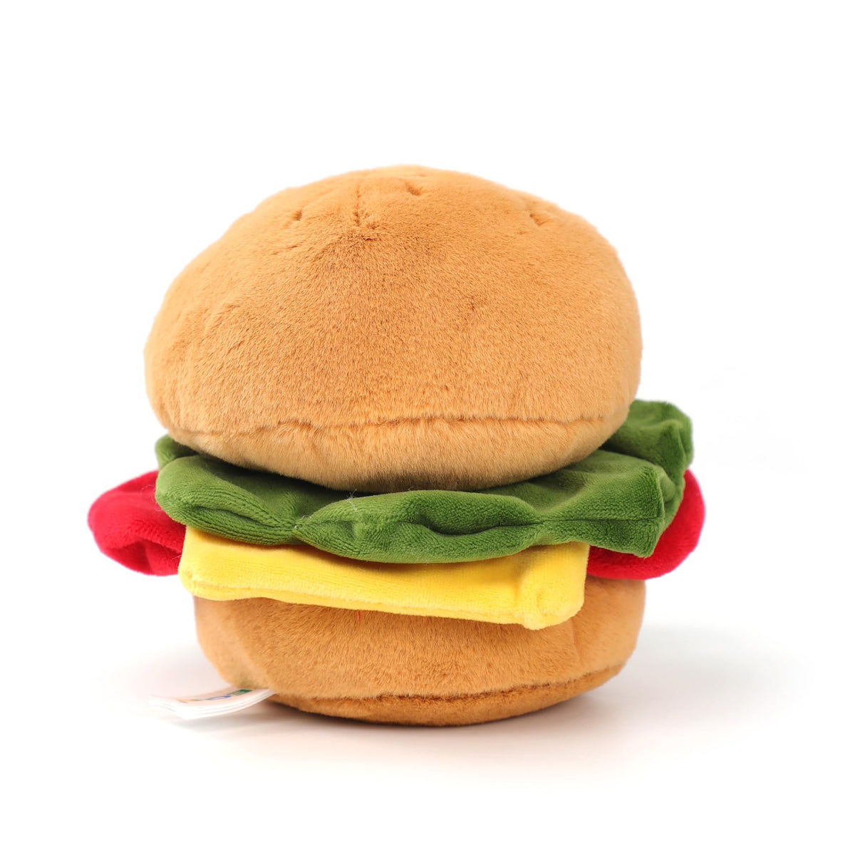 RECUR hamburger stuffed animal patty detail shows realistic, crave-worthy charm.