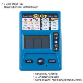 RecZone Electronic Handheld Slot Machine with battery included supports instant play anywhere