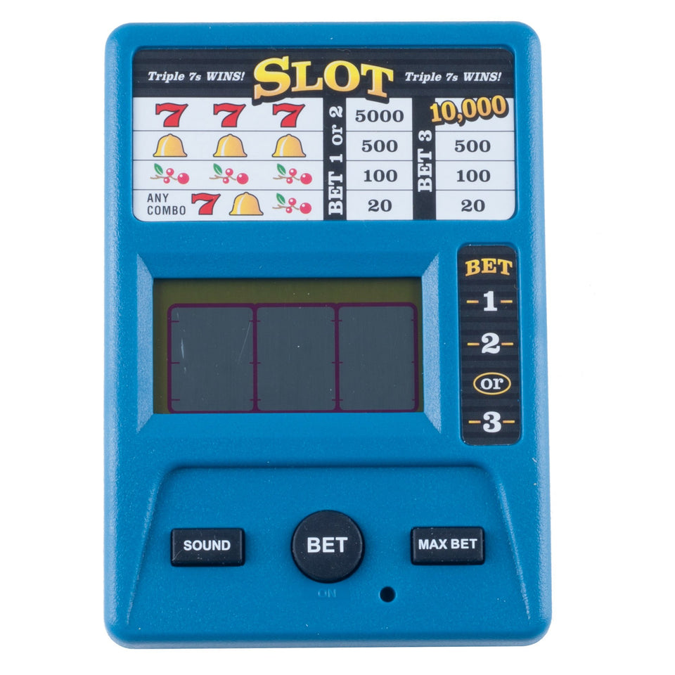 RecZone Electronic Handheld Slot Machine front view demonstrates portable entertainment on the go