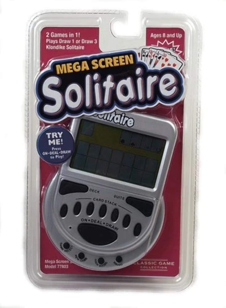 RecZone Mega Screen Solitaire product image highlighting two games in one and a large screen for easy viewing.