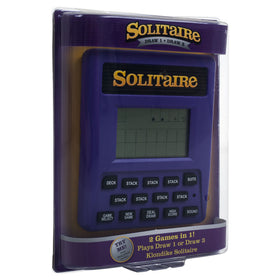 RecZone Trademark Poker handheld solitaire purple back view, compact pocket option.