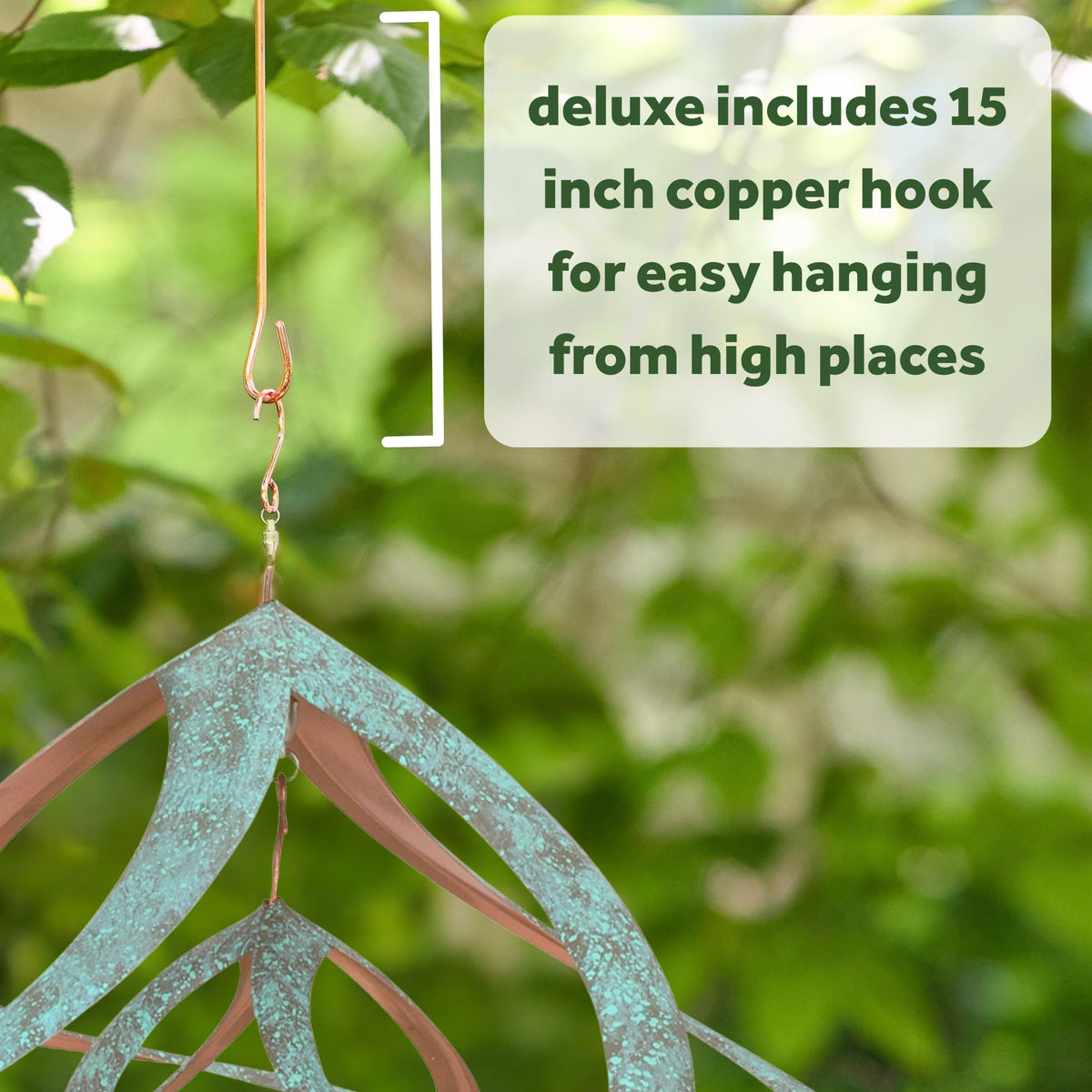 Cosmix spinner made of weather-resistant copper-plated metal for outdoors