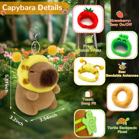 Kid-friendly capybara plush keychain adds cute decor for school days.