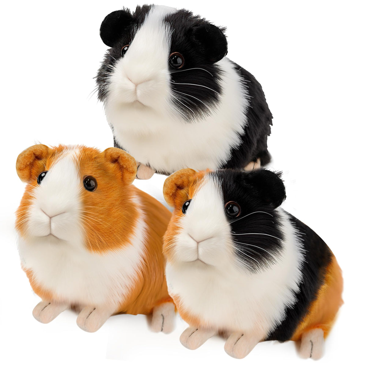 Redaica guinea pig plush trio with soft fur and bright eyes for kid-friendly play