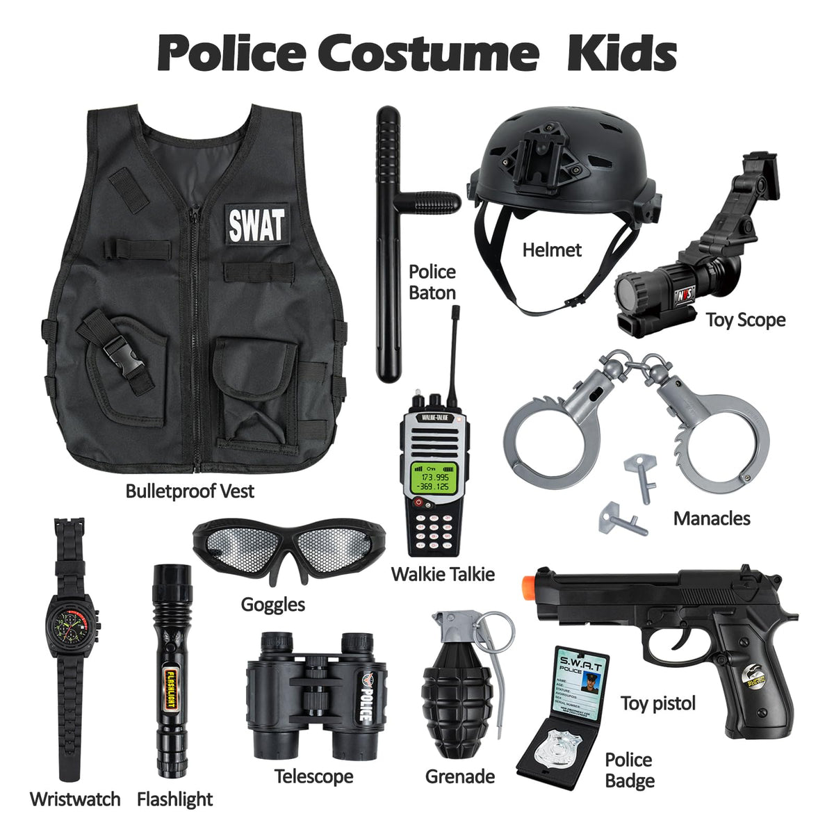 RedCrab kids SWAT helmet securely fits for realistic role-play