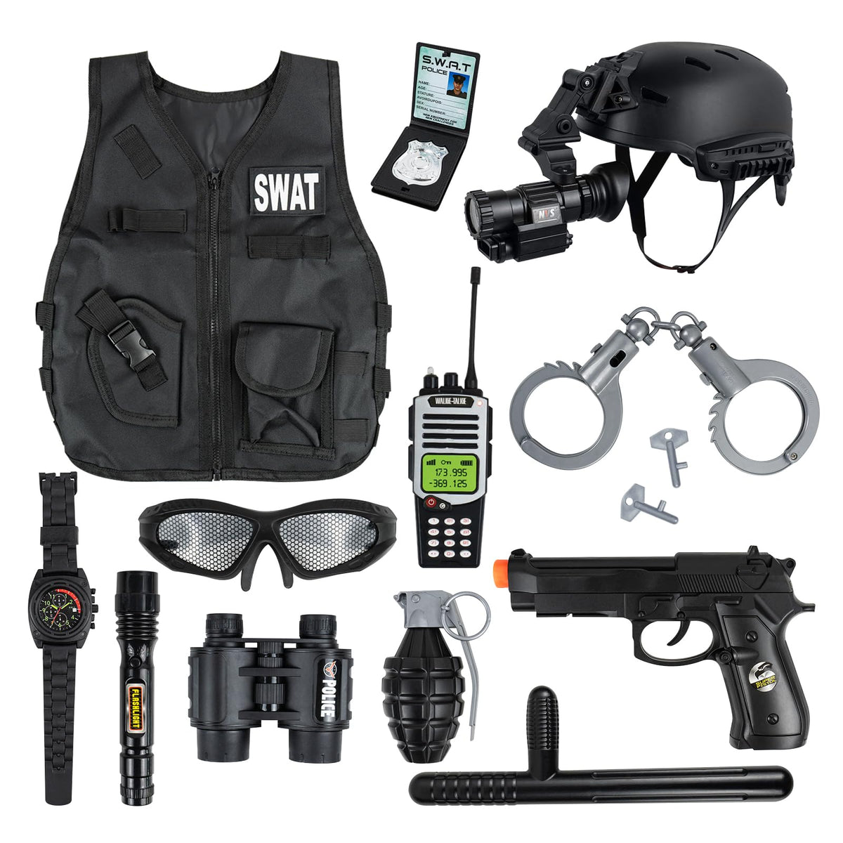 RedCrab SWAT tactical vest on child for immersive pretend play