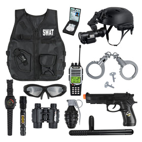 RedCrab SWAT tactical vest on child for immersive pretend play