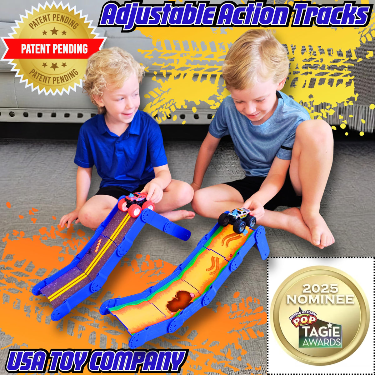 REDI-RAMPZ adjustable-angle pieces enable custom ramps and creative obstacle courses