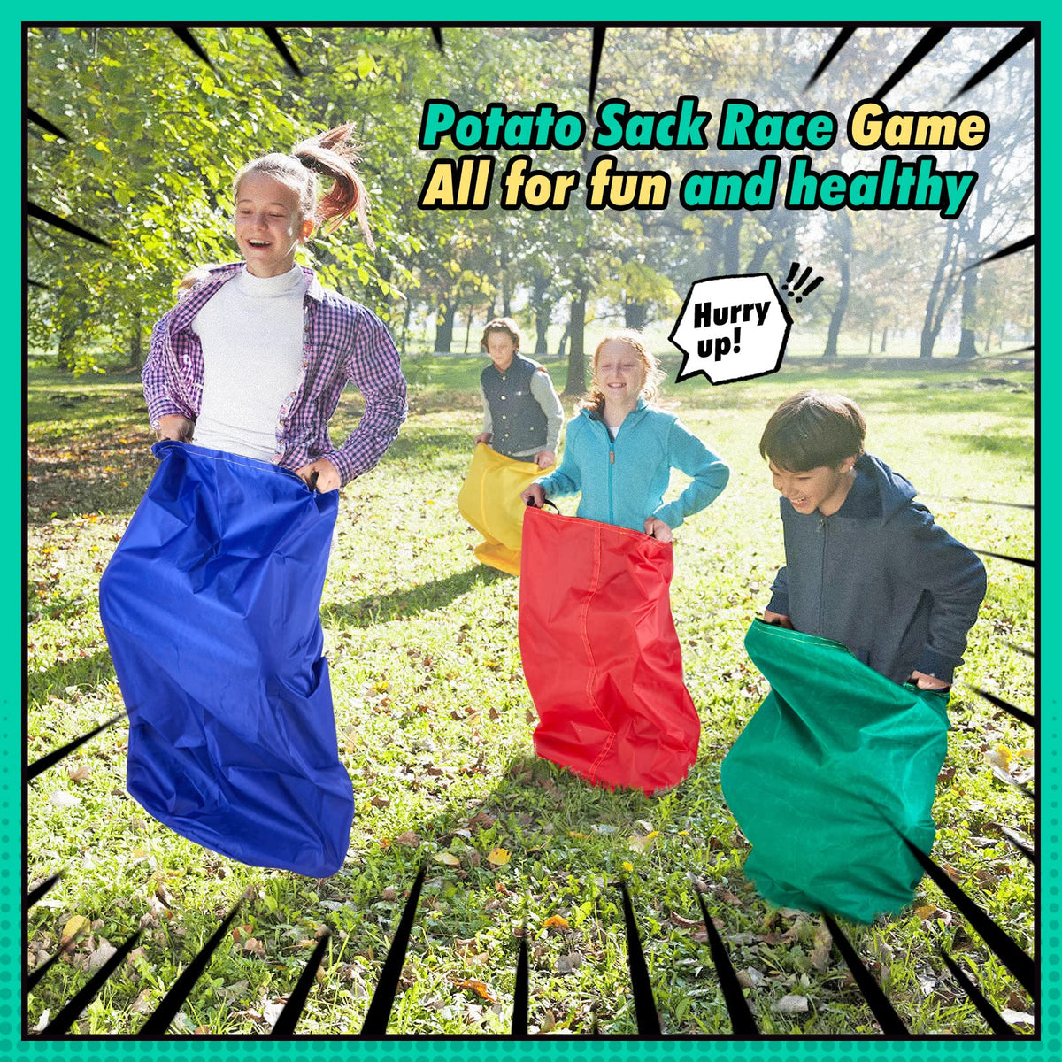 Redllo potato sack race bags highlight eco-friendly, reusable outdoor entertainment.