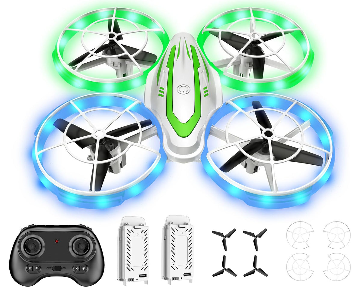 Redrie C68 drone with LED light frame for colorful evening flights.