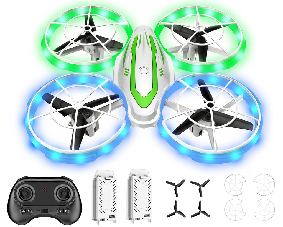 Redrie C68 drone with LED light frame for colorful evening flights.