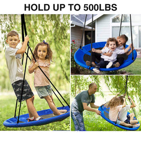 Large 43-inch diameter RedSwing swing suitable for multiple kids in the yard