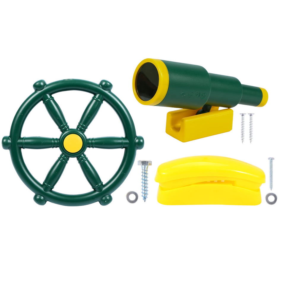 RedSwing pirate ship wheel attachment for backyard play and imaginative adventures.