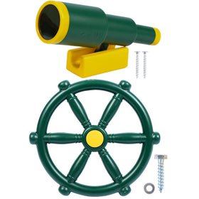 RedSwing pirate ship wheel enhances imaginative play on your backyard playground.