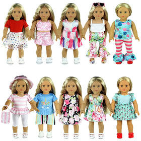 ReeRaa 20-piece doll clothes display for creative play